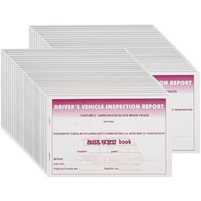 Mytee Products 10 Pack ELD Backup Driver Log Books for Truck Drivers w/Inspection Report & Daily Recap - 2-Ply Carbonless 8-1/2" x 5-1/2", 20 Sets of Forms Per Book, Paper Logs Books for Truckers