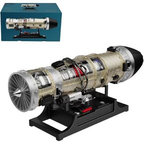 YounggDiy 1/10 Scale F135 Fighter Turbofan Engine, DIY Metal Mechanical Assembly Electric Turbofan Engine Small Bypass Ratio Twin Rotor Engine Model for Adults (600+PCS)