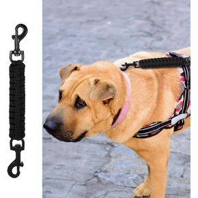 Dog Collar Safety Clip Handmade Braided Lanyard Prong Collar Pinch Metal Double Ended Clasp Leash Connector Gentle Leader Backup Hook for Men Women Outdoor Dog Pet Harness