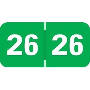 2025 Year Labels, Doctor Stuff 2025 Chart Stickers, Red Color Coded, Medical Arts Press Style, USA Made Year Labels for End Tab File Folders, 500/Roll, 1 Roll, 3/4" x 1-1/2"