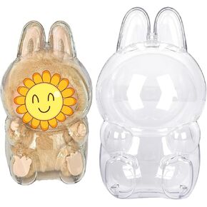 Protective Case for Labubu Standing Figure - Clear Collector Storage Box,Dustproof Scratch-Resistant Portable Hanging Case for Standings Series(Figure not Included) (Standing)