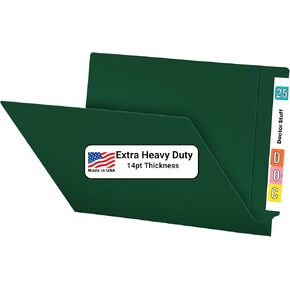 Brown File Folders, Doctor Stuff, Letter Size Reinforced End Tab Folder with 2" Bonded Fastener on Inside Front and Back, 14 pt Stock, Box of 50