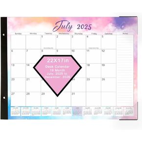 Large Desk Calendar 2025-2026 22x17 Inches, 18 Month,July 2025 to December 2026, Suitable For Home, School Or Office, Monthly Planning Calendar