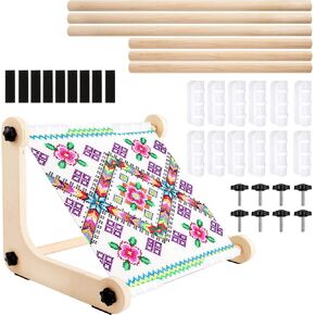Adjustable Embroidery Table Stand, Cross Stitch Table Stand, Wooden Embroidery Frame for Arts Crafts Sewing Kit Supplies, 2 Sizes Rod ( 11.8" and 15.75")