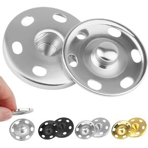 1Inch/25mm Large Sew on Snap Buttons 24Set Sew-on Snaps Sewing Snaps for Fabric, Metal Snaps Fasteners Press Studs Buttons for Sewing Clothing,3 Colors