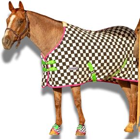 Jeffers Expression Fleece Cooler for Horses, Standard Neck, Skater Cowgirl 69"- Equine Towel Blanket, Moisture Absorbent, Light Weight, Best for Drying, Exercise, Bathing, Adjustable Belly Bands
