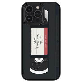 VHS Tape Retro Tape Personalized Black Rubber Phone Case Compatible with Apple iPhone 16 Pro Max Plus, 15 Pro Max Plus, 14 Pro Max Plus, 13 Pro Max Mini, 12 Pro Max, 11, X, 8 7 Plus
