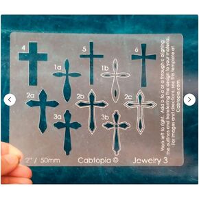 Cabtopia - Jewelry Design Template Stencil Jewelry #3 Crosses