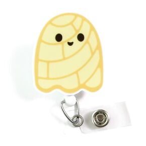 Ghostly Concha Badge Reel, Spooky Conchas Badge ID Holder, Cute Halloween Badge Reel, Concha Ghost Badge Clip, Teacher Gifts, Charming Concha Badge, Halloween Nurse Badges