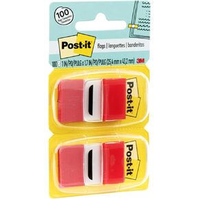 Post-it Repositionable Page Flags, Red, 1 in Wide, 50 Flags/Dispenser, 12 Dispensers (600 Total Flags) – Easily Mark, Highlight & Color-Code Documents for Quick Reference