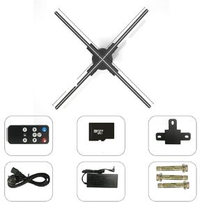 Holographic Fan, 40-115cm HD 3D Advertising Projector Fan Wifi Led Sign Display Holographic Lamp Multifunction 3D Projector Light Images Video,Enhanced Visual Clarity(T85 Set)