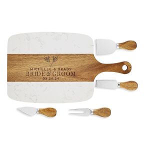 Personalized Wedding Gifts for Couples – Custom Serving Board for Newlyweds,Perfect Bridal Shower Gift for the Bride, Groom, Husband, Wife, Engagements Gifts, Mr. and Mrs. Gifts-Board w/Knives Only