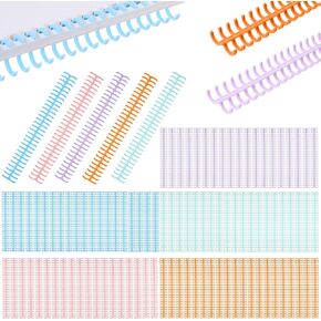 100 Pcs Comb Binding Spines 1/2" Diameter 30 Ring Plastic Binder Combs and Spines Binding Easy Edit Spines for Teacher Student Document Notebook File Making, 85 Sheet Capacity, 5 Colors