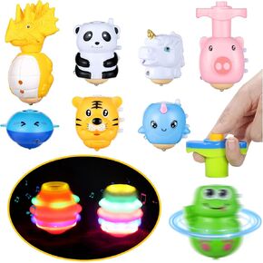 SCIONE 10 Pcs LED Light Up Spinning Tops Party Favors for Kids, Goodie Bags Stuffers for Kids, Birthday Return Gifts, Treasure Box Toys for Classroom Prize