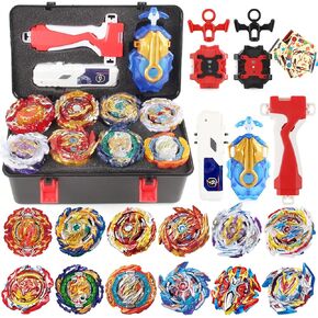 Battling Top Set, Burst Gyro Toys 12 Spinning Tops 3 Launchers Combat Battling Game with Portable Storage Box Gift for Kids Children Boys 648