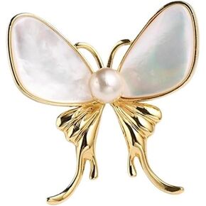 Corsage elegant simple butterfly pearl pin