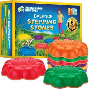 Stepping Stones for Kids - 6Pcs Non-Slip Balance Stepping Stones, Promote Toddler Gross Motor Skills & Coordination, Obstacle Course Toys for Indoor & Outdoor Play, Ideal Gifts for Toddlers