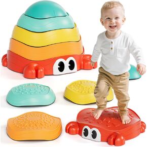 Lehoo Castle Stepping Stones for Kids ، Non-Slip Toddler Steping Stones ، Toddler Toddler Toys ، Balance Stones Sensory Toys For Choodlers 18 شهرًا+، دورة عقبة للأطفال