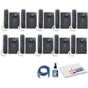 10x Poly Plantronics Edge E220 IP Desk Phone (82M87AA) Bundle Including: Phone Cleaner, Ethernet Cable, Fiber Cloth