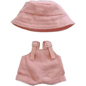 Clothes for Doll (NO Doll), Hat & Overalls Set for 17cm Accessories Suit, Cute Clothes for Dress up Unique Style (Style D)