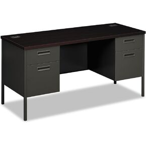 HON P3231NS Metro Series Kneespace Credenza, 60w x 24d x 29 1/2h, Mahogany/Charcoal