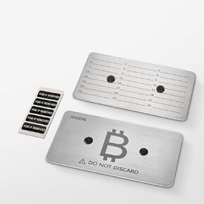 طقم تخزين عبارة البذور-لوحات النسخ الاحتياطي المعدني + أدوات الختم ، تخزين البرد المحفظة Bitcoin و Crypto ، التصميم البواسي