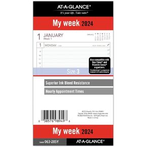 AT-A-GLANCE 2026 Planner Refill, Weekly, 3-1/4" x 6-1/2", Portable Size 2 (064-287-26)