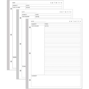 Letter Size Cornell Notes Filler Paper - 11 TUL Disc Cornell Notes Loose Leaf Paper, 50Sheets / 100Pages, 8.5'' x 11''