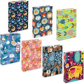 7 Pack Stretchable Book Covers, Jumbo Book Sleeves for Textbook Hardcover Books up to 9 x 11 Inches, Reusable, Washable and Protective Textbook Covers for School Kids Boys Girls