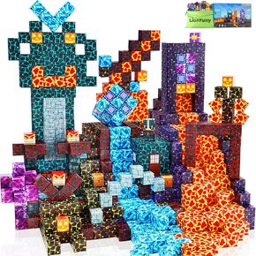 Magnetic Blocks,100PCS Magnetic Building Blocks,Magnet Blocks Build 3D World Stacking Toys,STEM Sensory Educational Toys Gifts Set for Kids Toddlers Boys 3 4 5 6 7 8 9+ Year Old