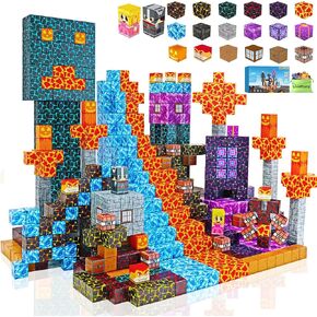 150PCS Magnetic Blocks, Magnetic Building Blocks, Magnet Blocks for Kids Age 3-5 4-8 8-12, STEM Sensory Educational Magnet Stacking Toys Boys Girls Halloween Christmas Birthday Gifts