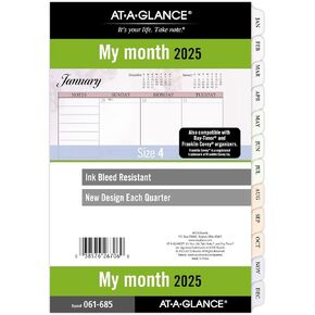 AT-A-GLANCE 2026 Planner Refill, Monthly, 5-1/2" x 8-1/2", Desk Size 4, Loose-Leaf, Unruled Blocks, Nature (061-685-26)