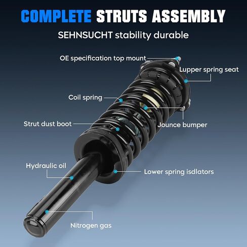 Complete Front and Rear Strut Shock Absorber Fit for Jeep Commander 2006-2010, for Jeep Grand Cherokee 2005-2010, Complete of Hydraulic Front Strut w/Coil Spring Kits Replace for 171377L, 171377R in Saudi Arabia
