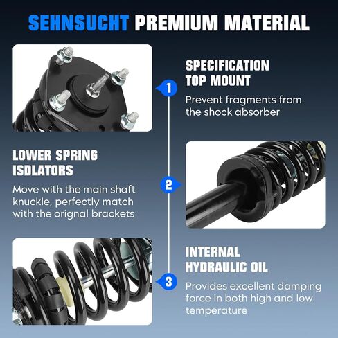Complete Front and Rear Strut Shock Absorber Fit for Jeep Commander 2006-2010, for Jeep Grand Cherokee 2005-2010, Complete of Hydraulic Front Strut w/Coil Spring Kits Replace for 171377L, 171377R in Saudi Arabia