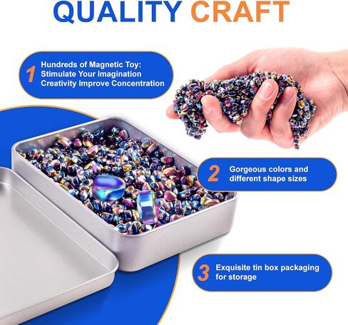 1000pcs مجموعة ألعاب تململ البالغين - معجون مغناطيسي ، ألعاب تخفيف الإجهاد للبالغين ، ألعاب المغناطيس والمغناطيس المملوءة - أكياس الإغاثة في نهاية المطاف للعب المكتب للمكتب in Kuwait