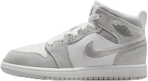 Nike Jordan 1 Mid SE Little Kids' Shoes (FJ3467-160, White/Dune Red/Sail/Lobster) Size 12 in Saudi Arabia
