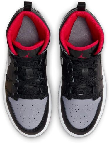 Nike Jordan 1 Mid SE Little Kids' Shoes (FJ3467-160, White/Dune Red/Sail/Lobster) Size 12 in Saudi Arabia