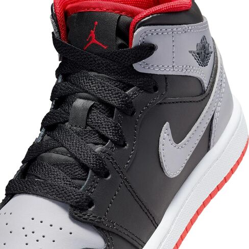 Nike Jordan 1 Mid SE Little Kids' Shoes (FJ3467-160, White/Dune Red/Sail/Lobster) Size 12 in Saudi Arabia