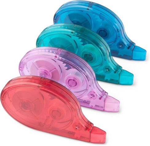 Amazon Basics White-Out Correction Tape with Dispenser, 10-Pack, Fast, Clean and Easy to Use Tear-Resistant Tape Office or School Supplies, Green, Orange, Purple, Red, Blue in Saudi Arabia