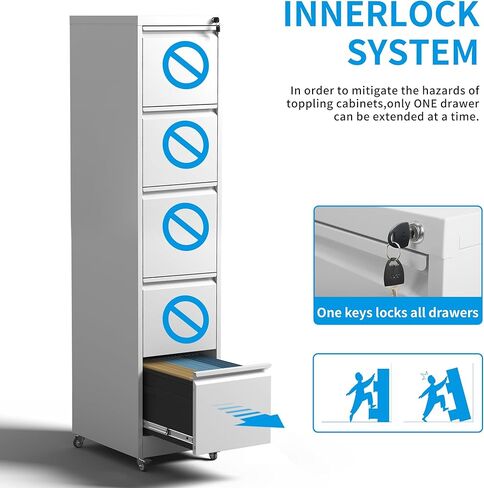 خزانة ملفات الهاتف المحمول ذات 4 دروع مع قفل وعجلات ، خزائن التقديم العمودية الطويلة ، خزانة تخزين الفولاذ المتداول للمكتب المنزلي ، تتطلب مجموعة (أسود) (أسود) in Kuwait