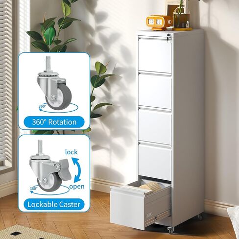 خزانة ملفات الهاتف المحمول ذات 4 دروع مع قفل وعجلات ، خزائن التقديم العمودية الطويلة ، خزانة تخزين الفولاذ المتداول للمكتب المنزلي ، تتطلب مجموعة (أسود) (أسود) in Kuwait