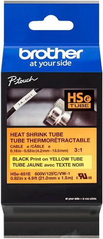 Brother HSe251E 21mm (0.82in) Black on White 3:1 Heat Shrink Tube in Saudi Arabia