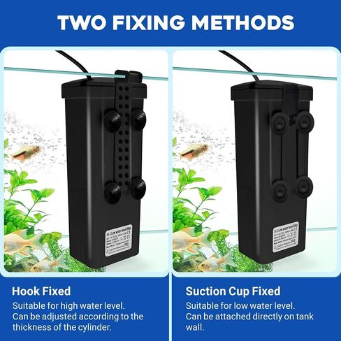 Turtle Tank Filter 74GPH, Low Water Level Turtle Tank 3.5W Fish Tank Aquarium Filters for Small Tanks up to 15 Gallons Include 3 Replacement Cartridges.(Black) in Kuwait