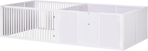 PawHut Whelping Box for Dogs Built for Mother's Comfort, Dog Whelping Pen with Removable Doors, Puppy Playpen for Indoors, Newborn Puppy Supplies & Essentials, 81" x 39" x 20", Gray in Saudi Arabia