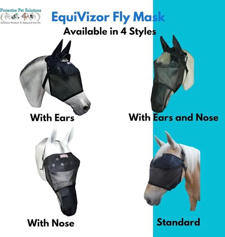 EquiVizor 95% UV Eye Protection (Full) Horse Fly Mask with Ears. Designed to Stay On Your Horse, Off The Ground. in Saudi Arabia