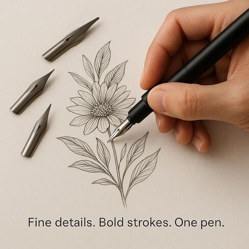 Refillable Ink Fountain Pen for Writing and Drawing, Manga G Zebra | Modular Calligraphy Pens for Writing | Ideal for Artists for Best Flow and Control | Use any Ink or Nib from Extra Fine to Broad in Saudi Arabia