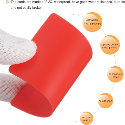 Meccanixity 200pack فارغ بطاقات PVC 20mil بطاقات ID بطاقات الائتمان الفارغة بطاقات بلاستيكية مقاومة للماء وطباعة مزدوجة الطابعة شارة الهوية ، الرسومات البيضاء in Kuwait
