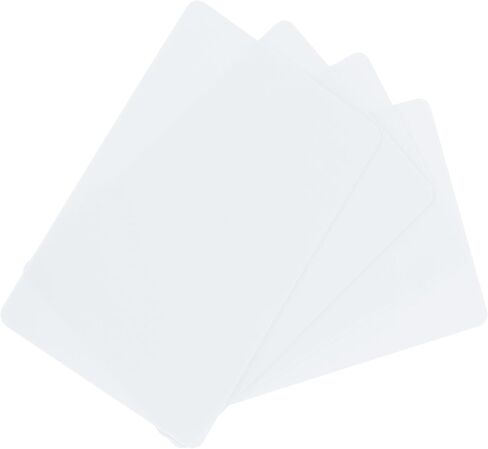 Meccanixity 200pack فارغ بطاقات PVC 20mil بطاقات ID بطاقات الائتمان الفارغة بطاقات بلاستيكية مقاومة للماء وطباعة مزدوجة الطابعة شارة الهوية ، الرسومات البيضاء in Kuwait