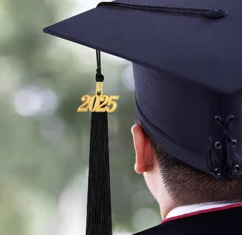 10pcs Yellow Graduation Tassels Grad Cap Decors with 10pcs Golden 2025 Year Charm Pendants for 2025 Graduates Graduation Hats Ceremonies Parties Decorations Souvenirs in Saudi Arabia