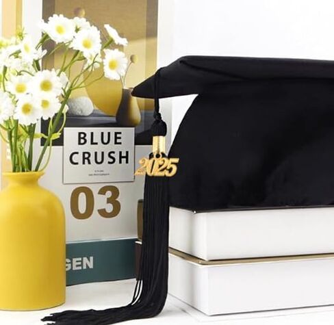 10pcs Yellow Graduation Tassels Grad Cap Decors with 10pcs Golden 2025 Year Charm Pendants for 2025 Graduates Graduation Hats Ceremonies Parties Decorations Souvenirs in Saudi Arabia